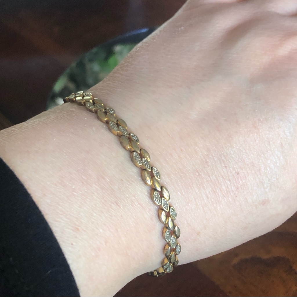 Vintage Seta Genuine Diamond Gold Link Bracelet